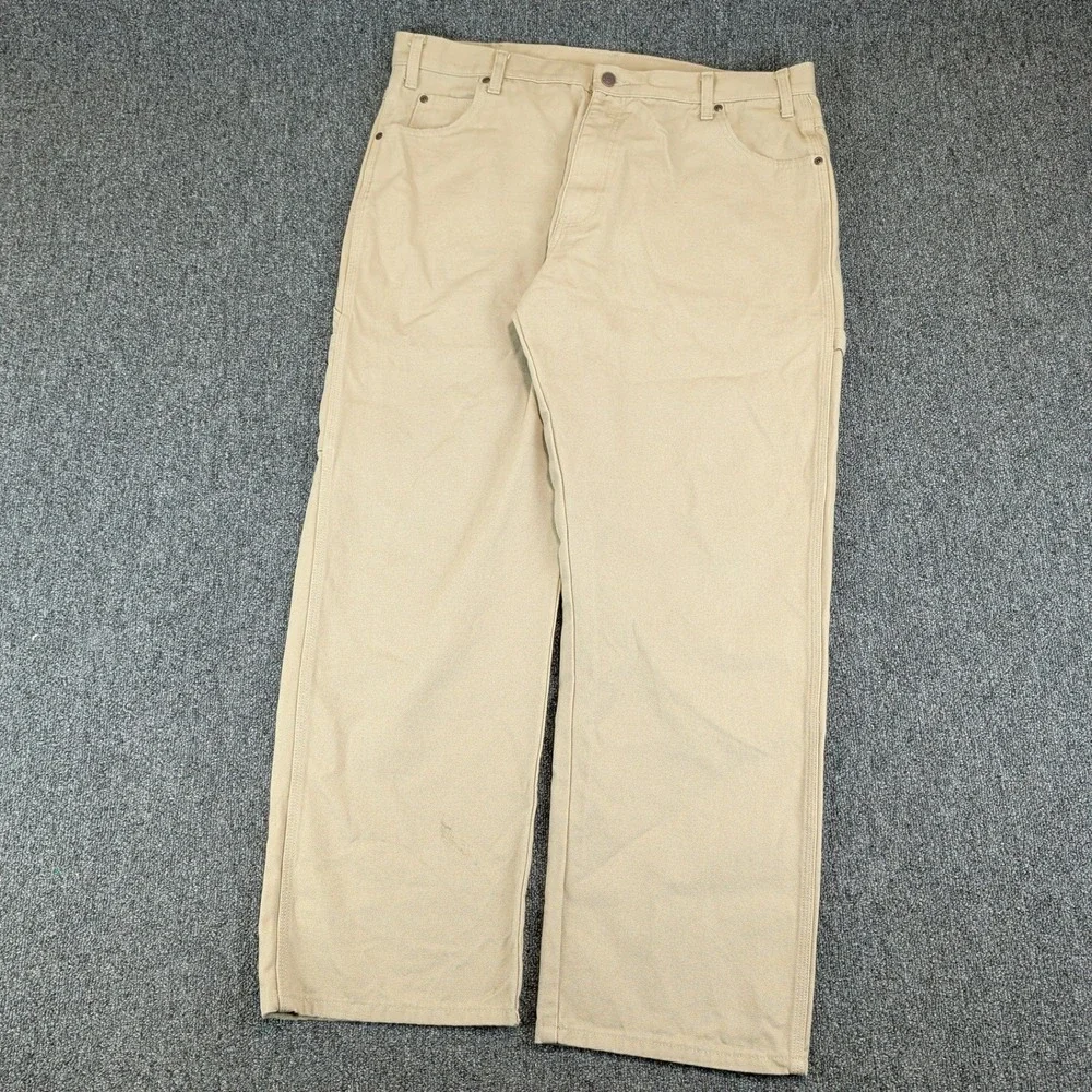 Dickies Mens Carpenter Pants 38x30 Tan Duck‎ Canvas Workwear Streetwear Skate